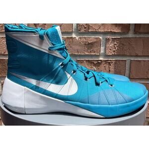 Size 18 - Men's Nike Hyperdunk 2015 Zoom Basketball High Top TB Teal Silver